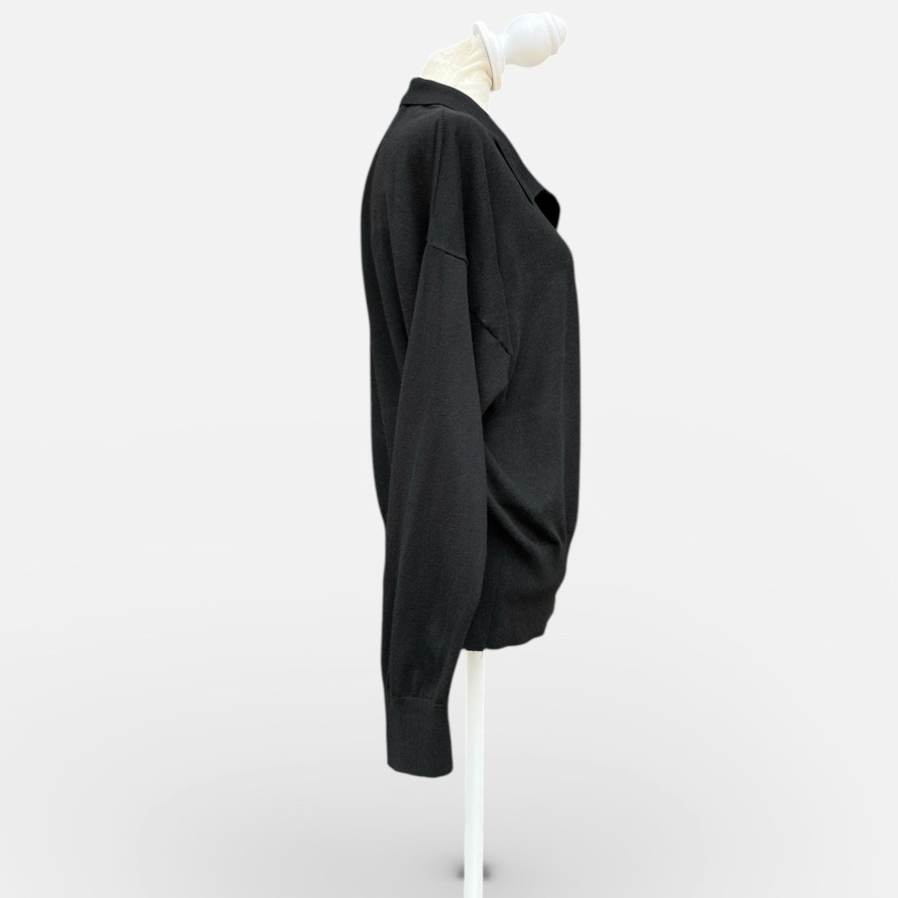 Alex Marie Collared Polo Sweater in Black Size XL - Picture 6 of 9